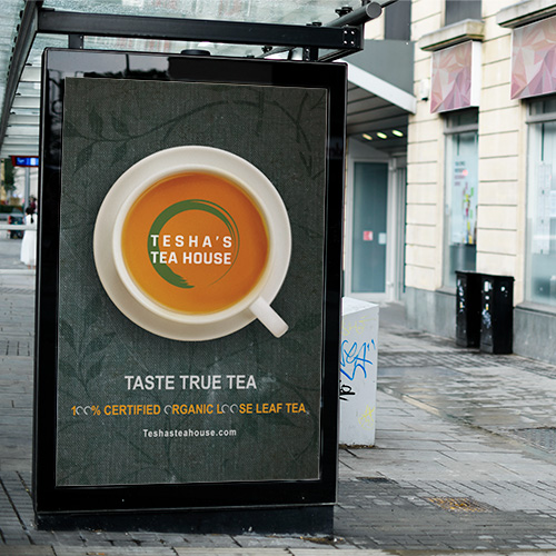 Tesha's Tea House Ad for Sydnee Hale's Work Page